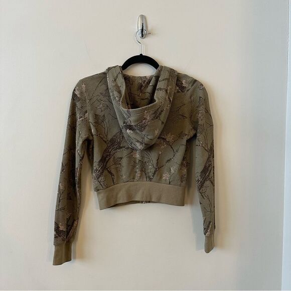 Aritzia-Tna Thermal Zip Hoodie In Pacific Forest - Picture 3 of 10